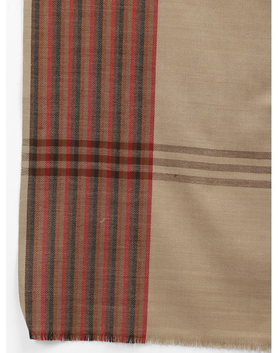 Women plain design with side border brown 